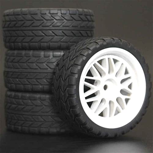 RFVBG 4 Stück RC-Reifen 1/10 ABS-Felgen 26 mm Schaumstoffeinlage for Straßenautos, for HSP, for HPI, Ersatzteile 1012 RC-Autoreifen(1008W-6017) von RFVBG