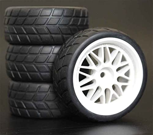 RFVBG 4 Stück RC-Reifen 1/10 ABS-Felgen 26 mm Schaumstoffeinlage for Straßenautos, for HSP, for HPI, Ersatzteile 1012 RC-Autoreifen(1008W-6083) von RFVBG