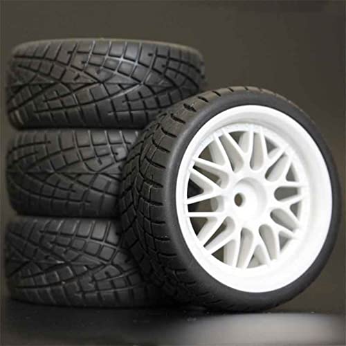 RFVBG 4 Stück RC-Reifen 1/10 ABS-Felgen 26 mm Schaumstoffeinlage for Straßenautos, for HSP, for HPI, Ersatzteile 1012 RC-Autoreifen(1008W-8001) von RFVBG