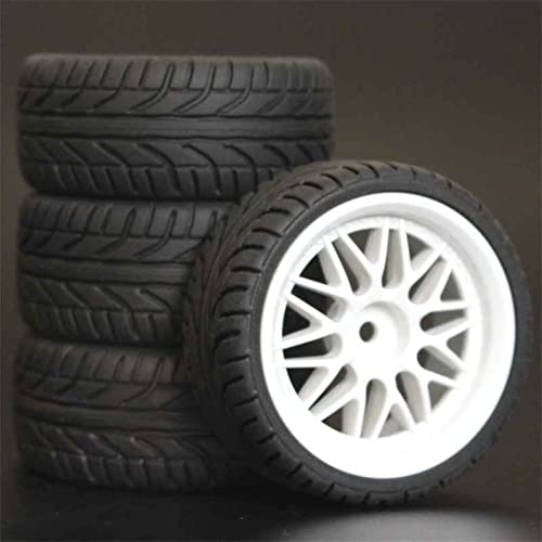 RFVBG 4 Stück RC-Reifen 1/10 ABS-Felgen 26 mm Schaumstoffeinlage for Straßenautos, for HSP, for HPI, Ersatzteile 1012 RC-Autoreifen(1008W-8002) von RFVBG