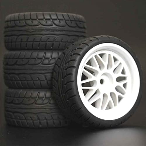 RFVBG 4 Stück RC-Reifen 1/10 ABS-Felgen 26 mm Schaumstoffeinlage for Straßenautos, for HSP, for HPI, Ersatzteile 1012 RC-Autoreifen(1008W-8003) von RFVBG