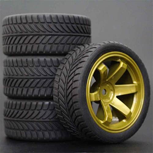 RFVBG 4 Stück RC-Reifen 1/10 und ABS-Felgen, 26 mm Schaumstoffeinlage for Straßenautos, for HSP, for HPI, Ersatzteile 705 RC-Autoreifen(705-6085) von RFVBG