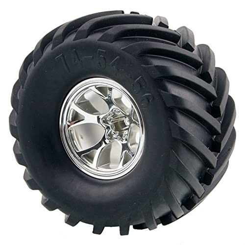 RFVBG 4 Stücke RC 1:10, for Monster, Truck Gummireifen Reifen + ABS Felge 0703-3003, for HPI, for HSP, RC-Autoreifen(White) von RFVBG