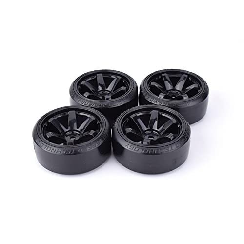 RFVBG 4-teiliges ABS-Reifen-Felgen-Hart-RC-Autofahrzeugteil, for Traxxas, for HSP, for Tamiya, for HPI, for Kyosho, 1/10 On-Road-Drift-RC-Auto RC-Autoreifen von RFVBG