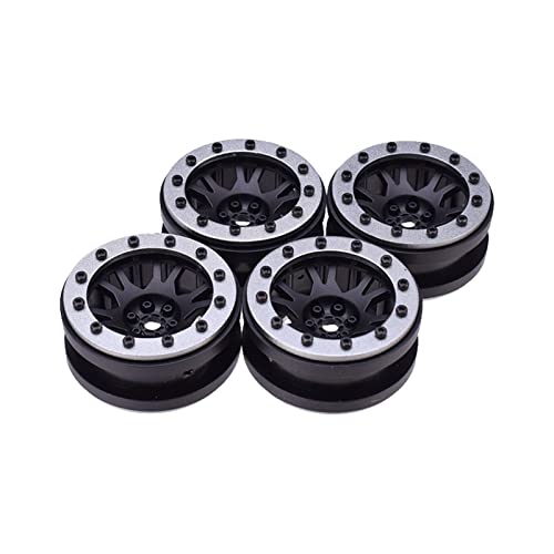 RFVBG 4PCS AX- 619 1, 9 Zoll Rad Felgen Beadlock Hub 1/10 RC Rock Crawler, for Axial, SCX10 90046 D90 D110, for Traxxas, TRX-4 RC-Autoreifen(Silver) von RFVBG