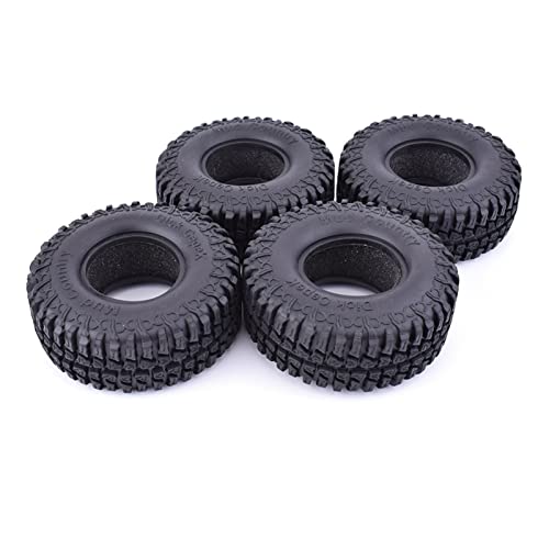RFVBG 4Pcs 1, 9 Zoll Gummi Felsen Reifen Rad Reifen Crawler Reifen Reifen 1/10 RC Auto, for Traxxas, TRX- 4, for Redcat, SCX10 90046, for Axial, RC4WD RC-Autoreifen von RFVBG