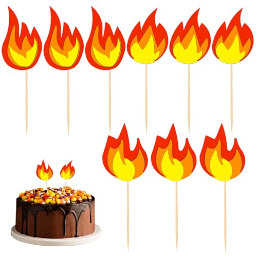 10 Stück Feuerwehrauto-Kuchenaufsätze, Feuerwehrmann-Cupcake-Topper für Geburtstagskuchendekorationen, Partyzubehör für Kindergeburtstage, Feiern, perfekt für Feuerwehrwagen-Themen-Dekoration von RGEVGER