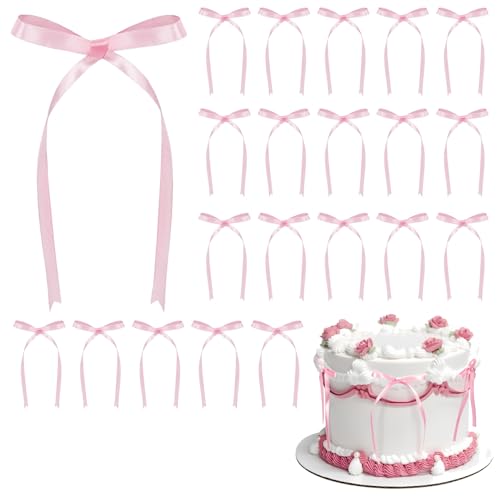 Tortenaufsätze mit Schmetterlingsschleife, für Babypartys, Geschenkverpackungen, Geburtstag, Hochzeit, Brautparty, Cupcake-Picks, elegante Schleife, Ornament, 20 Stück von RGEVGER