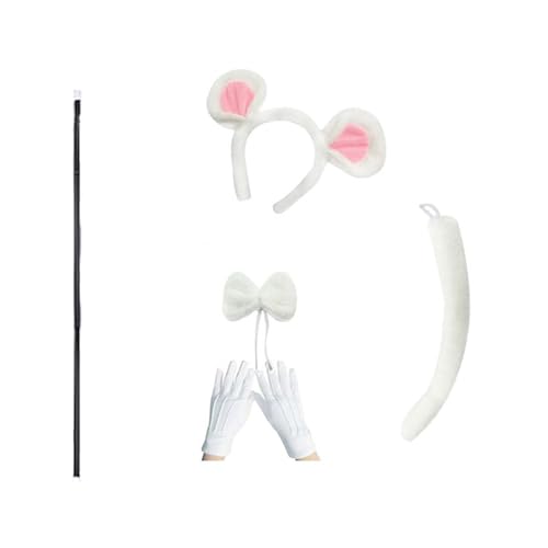 RGYBAO 6-teiliges Maus-Kostüm-Zubehör-Set, Mäuse-Ohren, Stirnband, Schwanz, Sonnenbrille, Fliege für Kinder, Halloween, Party, Cosplay, Kostüm RGYBAO 6-teiliges Maus-Kostüm-Zubehör-Set, Mäuse-Ohren, Stirnband, Schwanz, Sonnenbrille, Fliege für Kinder, Halloween, Party, Cosplay, Kostüm von RGYBAO