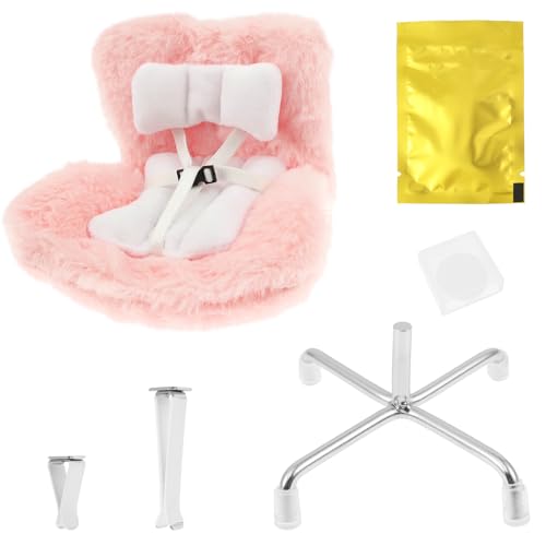 Auto-Puppen-Sicherheitssitz, Autositz für Puppen mit weichem pelzigem Kissen, Lüftungsschlitz-Clip und Desktop-Ständer, niedliche und funktionale Auto-Dekoration für Fans und Puppensammler, Kinder von RHAIQBVC
