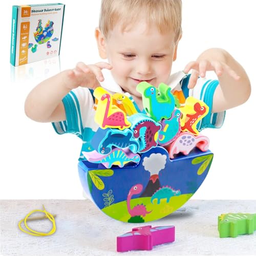 Dinosaurier Stapelspielzeug aus Holz, Montessori Spielzeug ab 3 4 5 6 Jahre, Balance Stapeln Spielzeug, Holz Dinosaurier Spielzeug Motorikspielzeug Lernspiele Geschenke für Kinder Mädchen Junge Dinosaurier Stapelspielzeug aus Holz, Montessori Spielzeug ab 3 4 5 6 Jahre, Balance Stapeln Spielzeug, Holz Dinosaurier Spielzeug Motorikspielzeug Lernspiele Geschenke für Kinder Mädchen Junge von RHHGHY