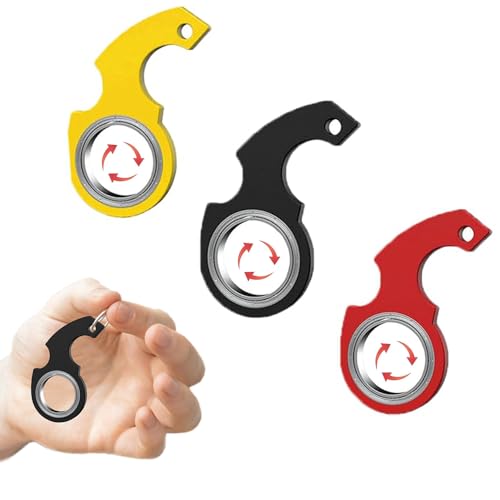 RHQFDM 3 Stück Schlüsselanhänger Spinner Key Flipping Toy Schlüsselanhänger Fidgets Ring Spielzeug Neuartiges Schlüsselanhänger Spielzeug Fidget Spinner Schlüsselanhänger Spielzeug von RHQFDM