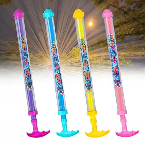 RHQFDM 4 Stück Feuerwerk Wasserpistole,Romantische Wasserspritzpistole mit 11m Großer Reichweite,Originelles Wasserspielzeug für Pool,Strand,Sommer Party,Herausziehbar&Bunt(Kinder/Erwachsene) von RHQFDM