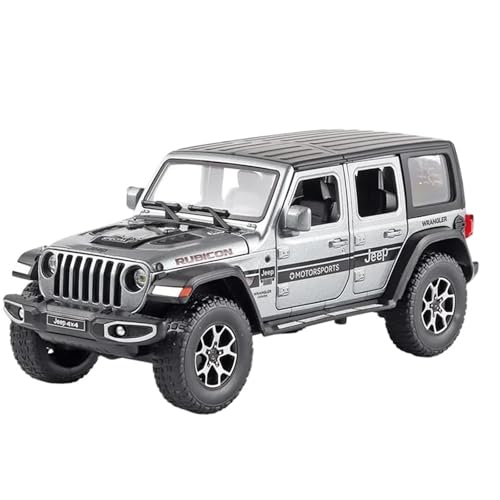 1/22 Für Wrangler Metall Offroad-Legierung Druckguss Auto Modell Sound Und Licht Spielzeugauto(Silver) von RHUIMEI