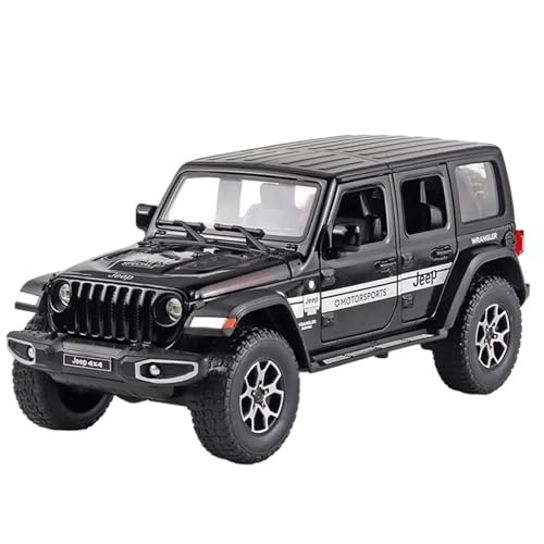 1/22 Für Wrangler Metall Offroad-Legierung Druckguss Auto Modell Sound Und Licht Spielzeugauto(Black) von RHUIMEI