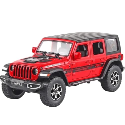 1/22 Für Wrangler Metall Offroad-Legierung Druckguss Auto Modell Sound Und Licht Spielzeugauto(Red) von RHUIMEI