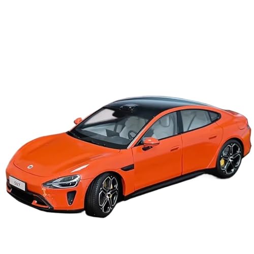 1/24 Für 2025 Neue SU7 Auto Modell Volle Tür Legierung Racing Ornamente(Orange) von RHUIMEI