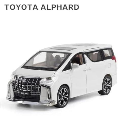 1/24 Für Alphard Legierung Druckguss Auto Modell Simulation Metall Business MPV Fahrzeug Modell(White) von RHUIMEI