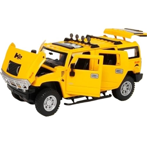 1/24 Für H2 Legierung Automodell Druckguss Spielzeug Metall Geländewagen Automodell Simulation Sound Und Licht Sammlerstücke(Yellow) von RHUIMEI