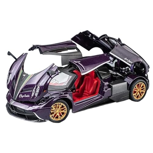 1/24 Für Huayra Dinastia Druckguss-Legierung Automodell 4-türige Öffnung Sound Und Licht Pull Back Sportwagen(Purple) von RHUIMEI