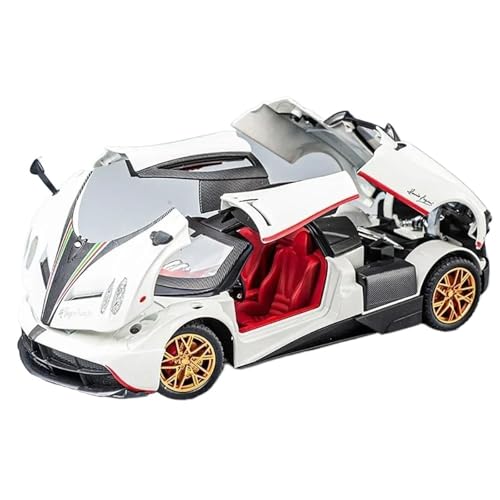 1/24 Für Huayra Dinastia Druckguss-Legierung Automodell 4-türige Öffnung Sound Und Licht Pull Back Sportwagen(White) von RHUIMEI