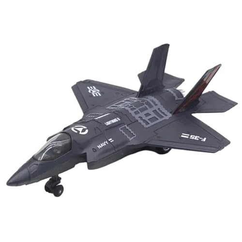 1/72 F-35 Legierung Große Pull Back Fighter Modell Musik LED Flugzeug(Black) von RHUIMEI