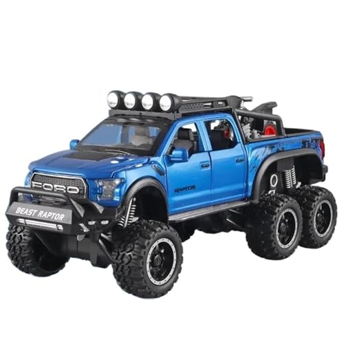 1: 24 Für Pickup Truck F150 Raptor Druckguss Metall Modell Spielzeugauto Mit Ton Und Licht(Blue) von RHUIMEI