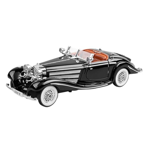 1: 24 Für Retro 500K Auto Modell Simulation Legierung Retro Vintage Auto Modell Ornament(Black) von RHUIMEI