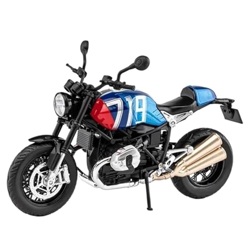 1:12 Für Latte Retro Street Car Alloy Druckguss Motorradmodell(Blue) von RHUIMEI