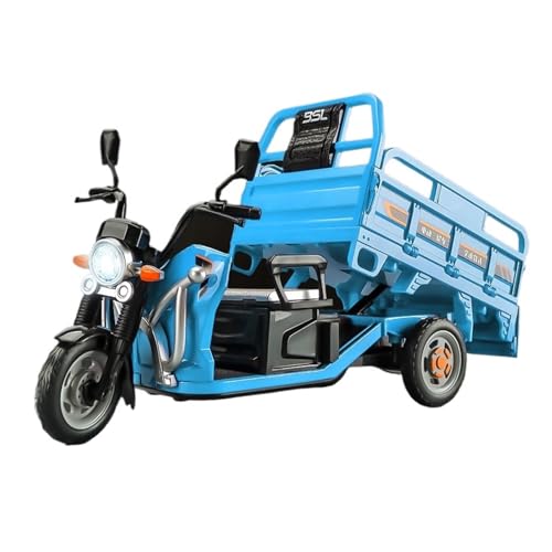 1:12 Legierung Dreirad Old Man Le Simulation Dreirädriges Motorradmodell Sound Und Licht Spielzeugauto Exquisite(Blue) von RHUIMEI