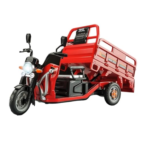 1:12 Legierung Dreirad Old Man Le Simulation Dreirädriges Motorradmodell Sound Und Licht Spielzeugauto Exquisite(Red) von RHUIMEI