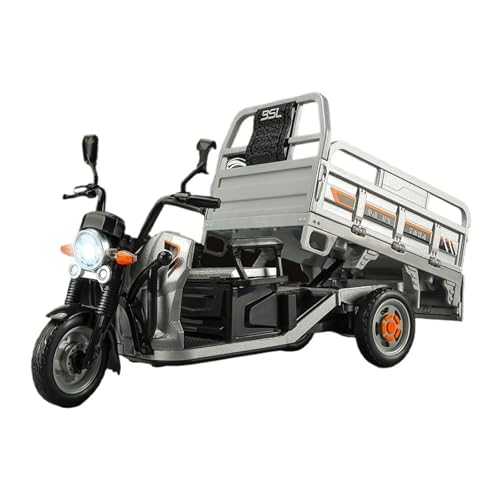 1:12 Legierung Dreirad Old Man Le Simulation Dreirädriges Motorradmodell Sound Und Licht Spielzeugauto Exquisite(Silver) von RHUIMEI