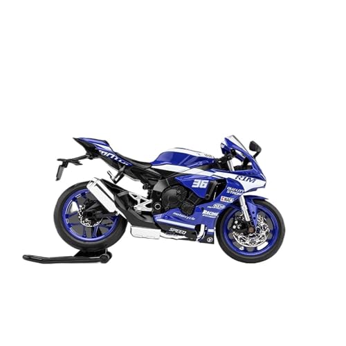 1:12 Legierung R1M Motorrad Modell Ornamente Simulation Motorrad Racing Sound Und Licht Spielzeug Exquisite(Blue) von RHUIMEI