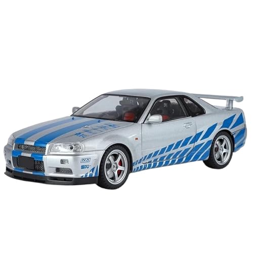 1:18 Für GTR-R34 Legierung Druckguss Automodell(Silver) von RHUIMEI
