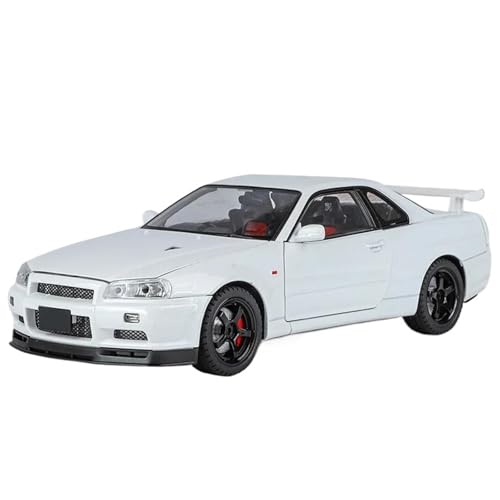 1:18 Für GTR-R34 Legierung Druckguss Automodell(White) von RHUIMEI