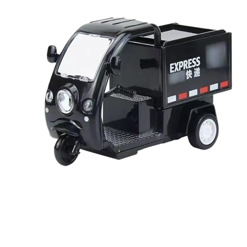 1:18 Simulation Cartoon Trägheit Express Post Dreirad Auto for Mitnehmen Junge Spielzeugauto Modell Exquisite(Black) von RHUIMEI