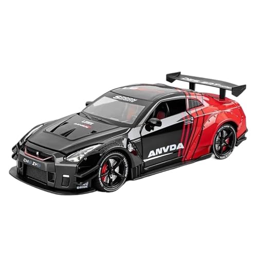 1:24 Für GTR R35 Skyline God of War Supercar Spray Legierung Druckguss Modell Auto Sound Und Licht Spielzeug Sammlerstück(Blue) von RHUIMEI