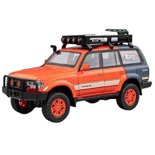 1:24 Für LC80 Off-Road Fahrzeug Legierung Auto Modell Druckguss Ornamente Sammlerstück(Orange) von RHUIMEI