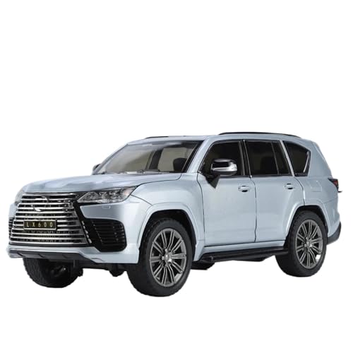 1:24 Für LX600 Off-Road Luxus SUV Modell Auto Legierung Pull-Back Auto(Silver) von RHUIMEI