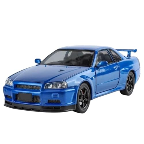 1:24 Für R34 Legierung Automodell(Blue) von RHUIMEI