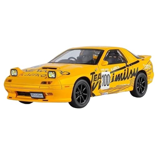 1:24 Für RX7 FC Latte Blume Sport Auto Legierung Druckguss Modell Auto(Yellow) von RHUIMEI