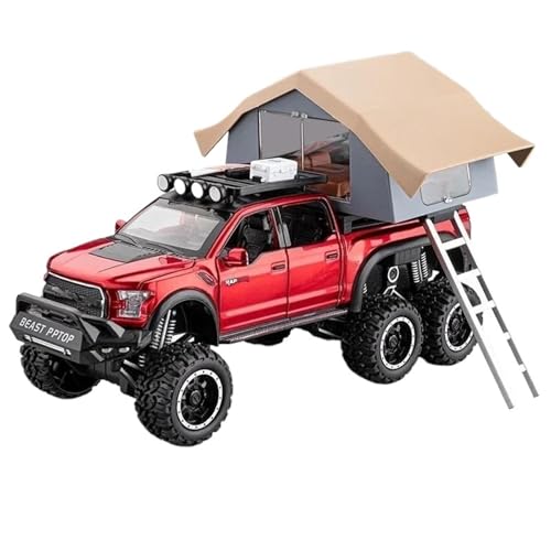 1:24 Für Raptor F150 Touring Auto Off-Road Pickup LKW Legierung Diecast Modell(Red) von RHUIMEI