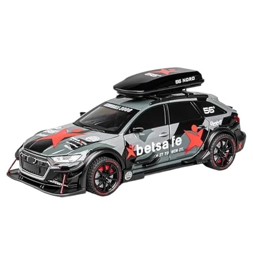 1:24 Für Rs 6 Modifiziertes Automodell Druckgusslegierung Pullback-Beleuchtungs- Und Soundmodell(Black) von RHUIMEI