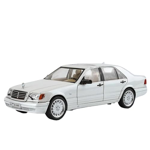 1:24 Für W140 320SEL Klassische Luxuslimousine Legierung Druckguss Modell Auto Sound Und Licht Sammlung Hobbys Dekoration(White) von RHUIMEI