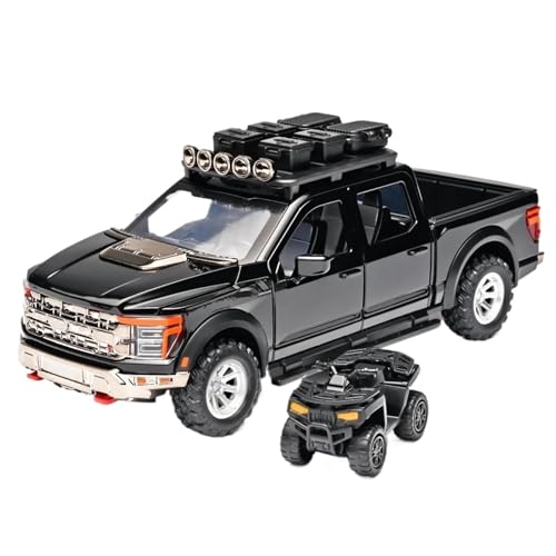 1:24 for Raptor Pickup Truck F-150 Legierung Druckguss Simulation Geländewagen Modell(Black) von RHUIMEI