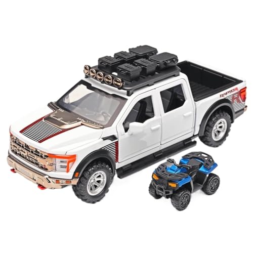 1:24 for Raptor Pickup Truck F-150 Legierung Druckguss Simulation Geländewagen Modell(White) von RHUIMEI