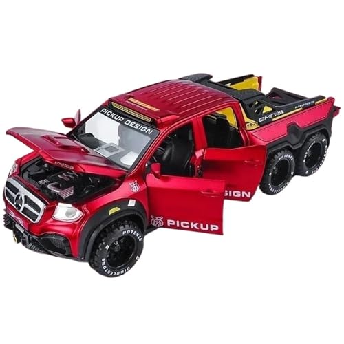 1:28 Für Mercedes X-Klasse Exy 6X6 Off-Road Legierung Diecast Pickup Modell(Red) von RHUIMEI
