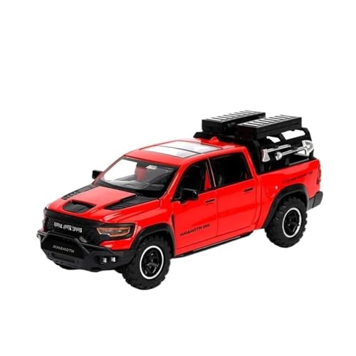 1:32 Für RAM 1000 TRX Mammoth Pickup Legierung Modell Auto Spielzeug Metall Casting Sound Und Licht Auto Spielzeug(Red) von RHUIMEI