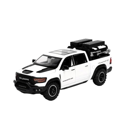 1:32 Für RAM 1000 TRX Mammoth Pickup Legierung Modell Auto Spielzeug Metall Casting Sound Und Licht Auto Spielzeug(White) von RHUIMEI