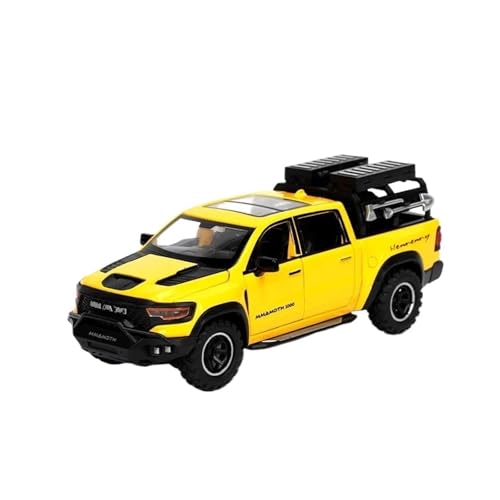 1:32 Für RAM 1000 TRX Mammoth Pickup Legierung Modell Auto Spielzeug Metall Casting Sound Und Licht Auto Spielzeug(Yellow) von RHUIMEI